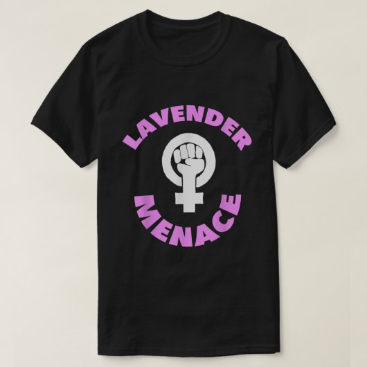 Lavender Menace Lesbian LGBT Radfem T-Shirt (Design vorne)