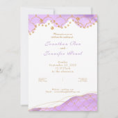 Lavender Mermaid Gold Wedding Invitation Einladung (Vorderseite)