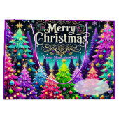 Lavender Merry Christmas Große Geschenktüte (Rückseite)