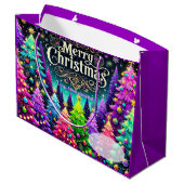 Lavender Merry Christmas Große Geschenktüte (Rückseite Schrägansicht)