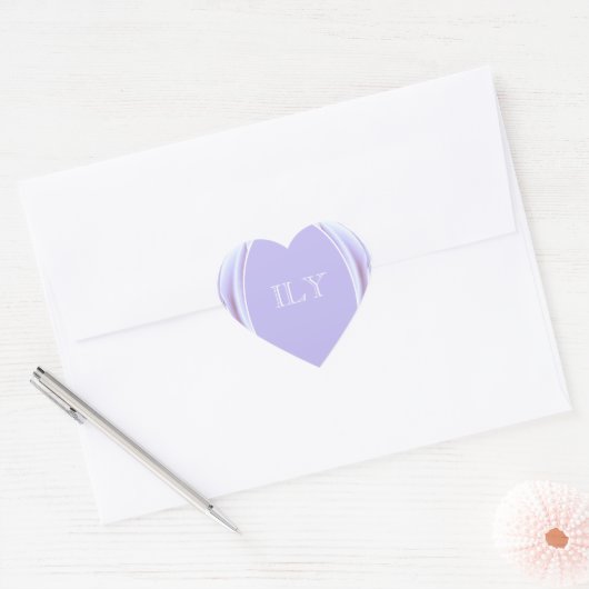 Lavender Metallic Rose Heart Sticker (Umschlag)