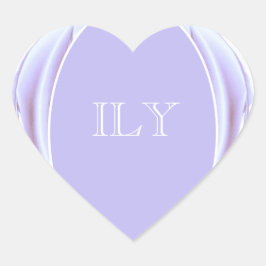 Lavender Metallic Rose Heart Sticker