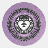 Lavender Mexico Passport Runder Aufkleber (Vorderseite)