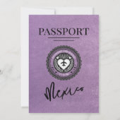 Lavender Mexico Passport Wedding Einladung (Rückseite)