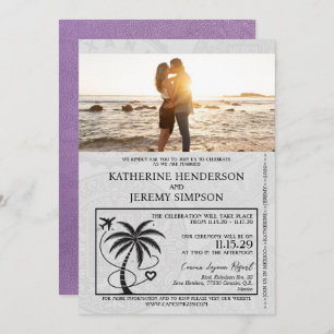 Lavender Mexico Passport Wedding Einladung