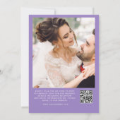 Lavender Minimal-Script QR-Code-Foto Hochzeit Einladung (Rückseite)