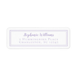 Lavender Minimalist Wedding RSVP Return Address