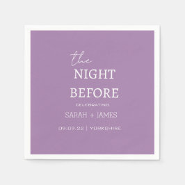 Lavender Minimalistisch die Nacht vor der Hochzeit Serviette