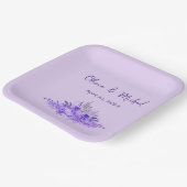 Lavender minimalistisch elegante Hochzeitspapier-T Pappteller (Gewinkelt)