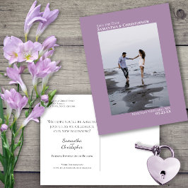 Lavender Minimalistisch Wedding Foto Save the Date Ankündigungspostkarte