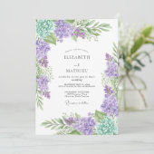 Lavender Mint Delicate Spring Wedding Einladung (Stehend Vorderseite)