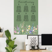 Lavender Mint Floral Wedding Seating Chart Poster (Heimbüro)