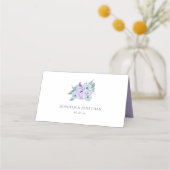 Lavender Mint Lila Geometric Wasserfarbe Peonies Platzkarte (Rückseite)
