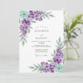 Lavender Mint Lovely Spring Wedding Einladung (Stehend Vorderseite)