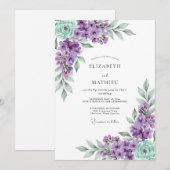 Lavender Mint Lovely Spring Wedding Einladung (Vorne/Hinten)