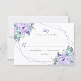 Lavender Mint Wasserfarbe Peonies Geometrische UAW RSVP Karte