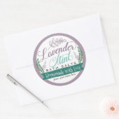 Lavender Minze Bath Salt Labels für hausgemachte G Runder Aufkleber (Umschlag)