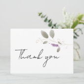 Lavender minze gold Aquarellblüte Vielen Dank Einladung (Stehend Vorderseite)