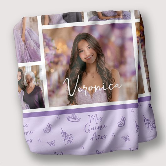 Lavender Mis Quince Años Quinceanera Fleecedecke