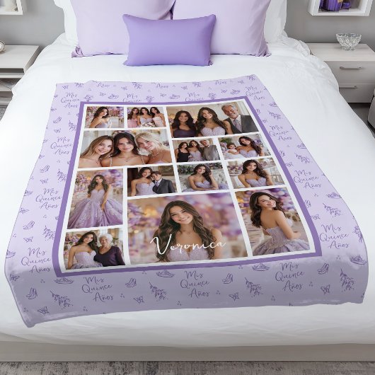 Lavender Mis Quince Años Quinceanera Fleecedecke