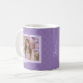Lavender Mis Quince Foto Quinceanera Keepake Kaffeetasse (Vorderseite Links)