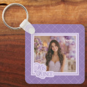 Lavender Mis Quince Quinceañera Foto Keepake Schlüsselanhänger (Vorderseite)