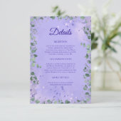 Lavender Mist Garden Wedding Details Card Begleitkarte (Stehend Vorderseite)