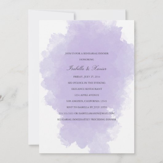 Lavender Mist | Probe - Abendessen Einladung (Vorderseite)