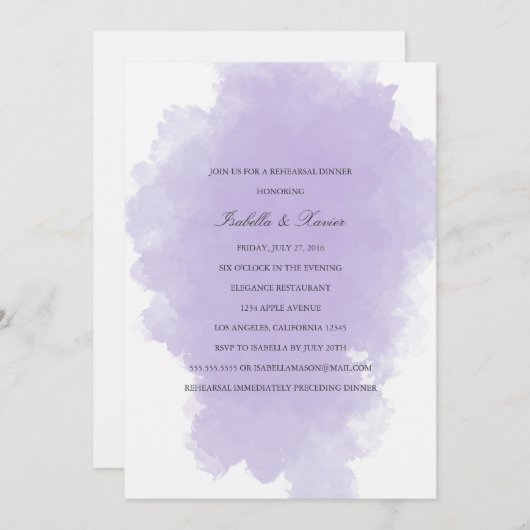 Lavender Mist | Probe - Abendessen Einladung (Vorne/Hinten)