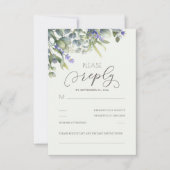 Lavender mit Eukalyptus Greenerity Wedding RSVP Karte (Vorderseite)