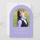 Lavender Modern Arch 2 Foto Grad Ankündigung (Rückseite)