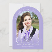 Lavender Modern Arch 2 Foto Grad Ankündigung (Vorderseite)