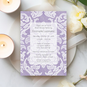 Lavender Modern Damask Brautparty Party Einladung