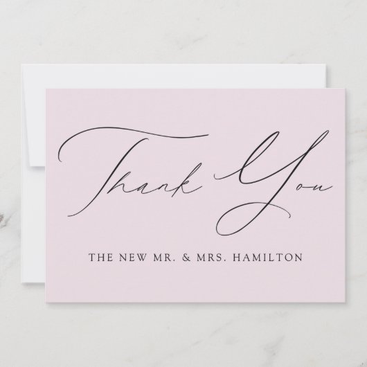 Lavender Modern Elegance Wedding Dankeskarte (Vorderseite)