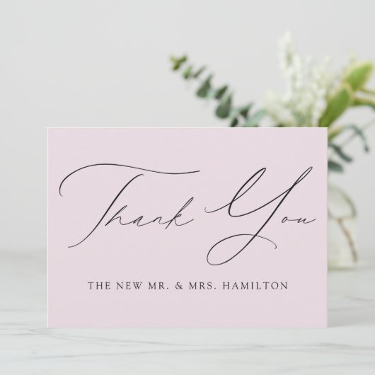 Lavender Modern Elegance Wedding Dankeskarte (Stehend Vorderseite)