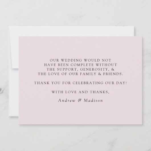 Lavender Modern Elegance Wedding Dankeskarte (Rückseite)