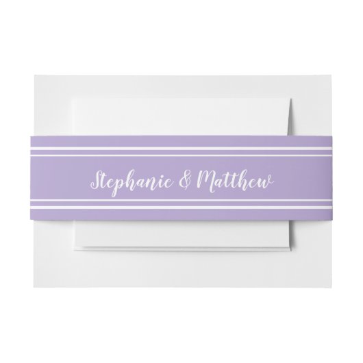 Lavender Modern Elegant Wedding Invitation Einladungsbanderole (Vorderseite Beispiel)
