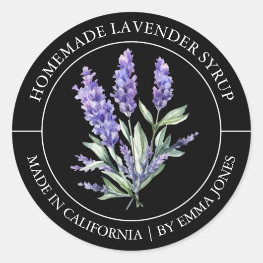 Lavender Modern Label Runder Aufkleber (Vorderseite)