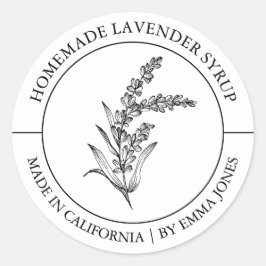 Lavender Modern Label Runder Aufkleber