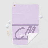 Lavender Modern Monogram Golf Towel für sie Golfhandtuch (Insitu)