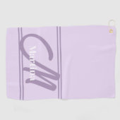 Lavender Modern Monogram Golf Towel für sie Golfhandtuch (Horizontal)