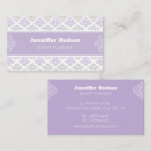 Lavender moderne Damast anpassbar Visitenkarte (Vorne/Hinten)