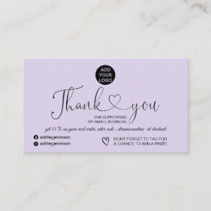 Lavender moderne einfache Logo-Bestellung vielen D Visitenkarte