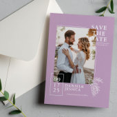 Lavender Modernes Foto Hochzeit retten das Datum Save The Date