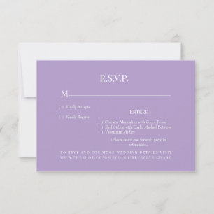 Lavender Monogram Dinner Choice Wedding RSVP Card Karte