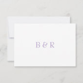 Lavender Monogram Dinner Choice Wedding RSVP Card Karte (Rückseite)