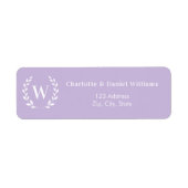 Lavender monogram initial wreath return address (Vorne)