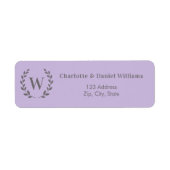 Lavender monogram initial wreath return address (Vorne)
