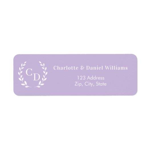 Lavender monogram initials wreath return address (Vorne)