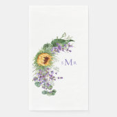 Lavender Monogram Sonnenblume Serviette (Vorderseite)
